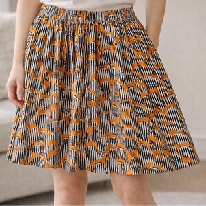 Kate Spade Saturday Skirt w/ Pockets Women’s Large Antelope Gazelle Flare Twee